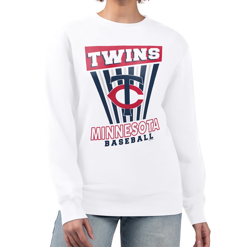 Minnesota Twins Starter Women's Poster Print Team Fleece Pullover Sweatshirt - White