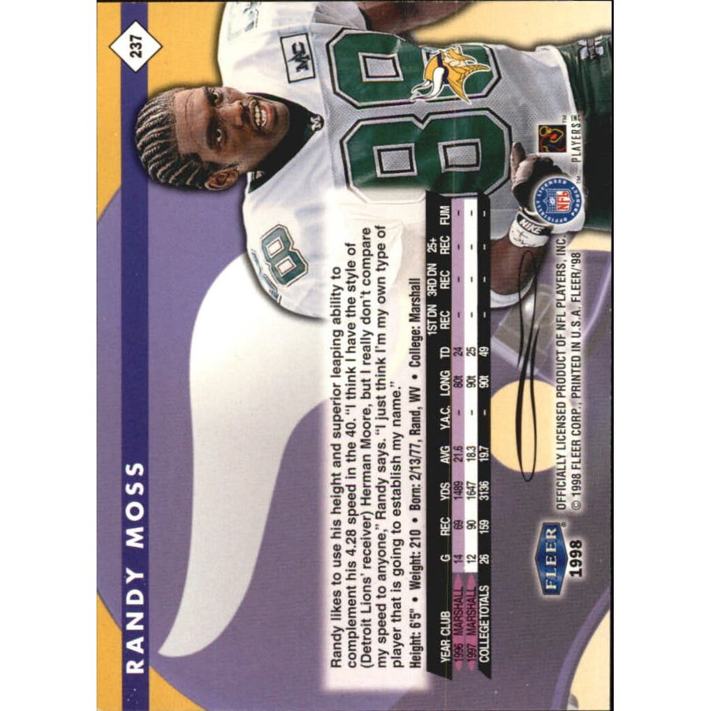 1998 Fleer Tradition #237 Randy Moss RC