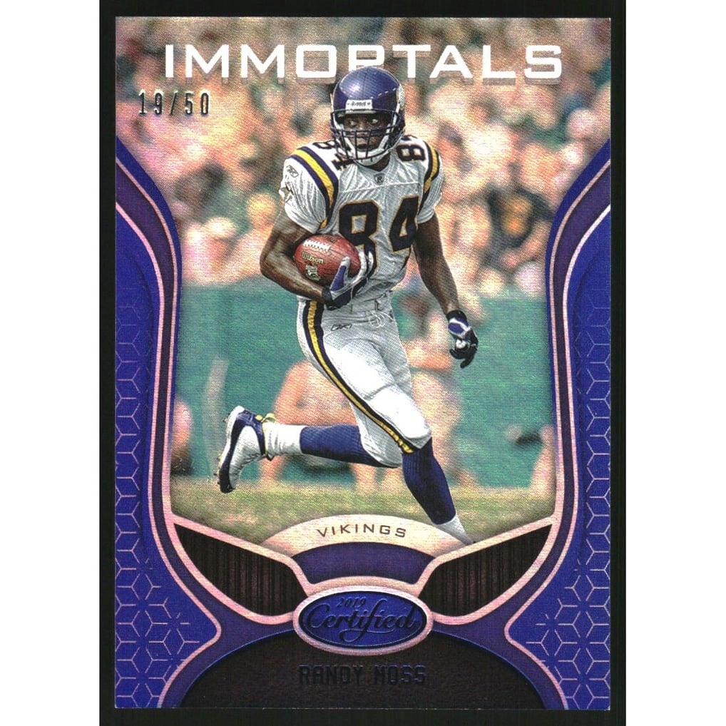 2019 Certified Mirror Blue #123 Randy Moss IMM