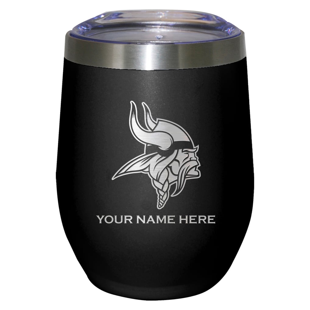 Minnesota Vikings 12oz. Personalized Etched Stemless Tumbler - Black