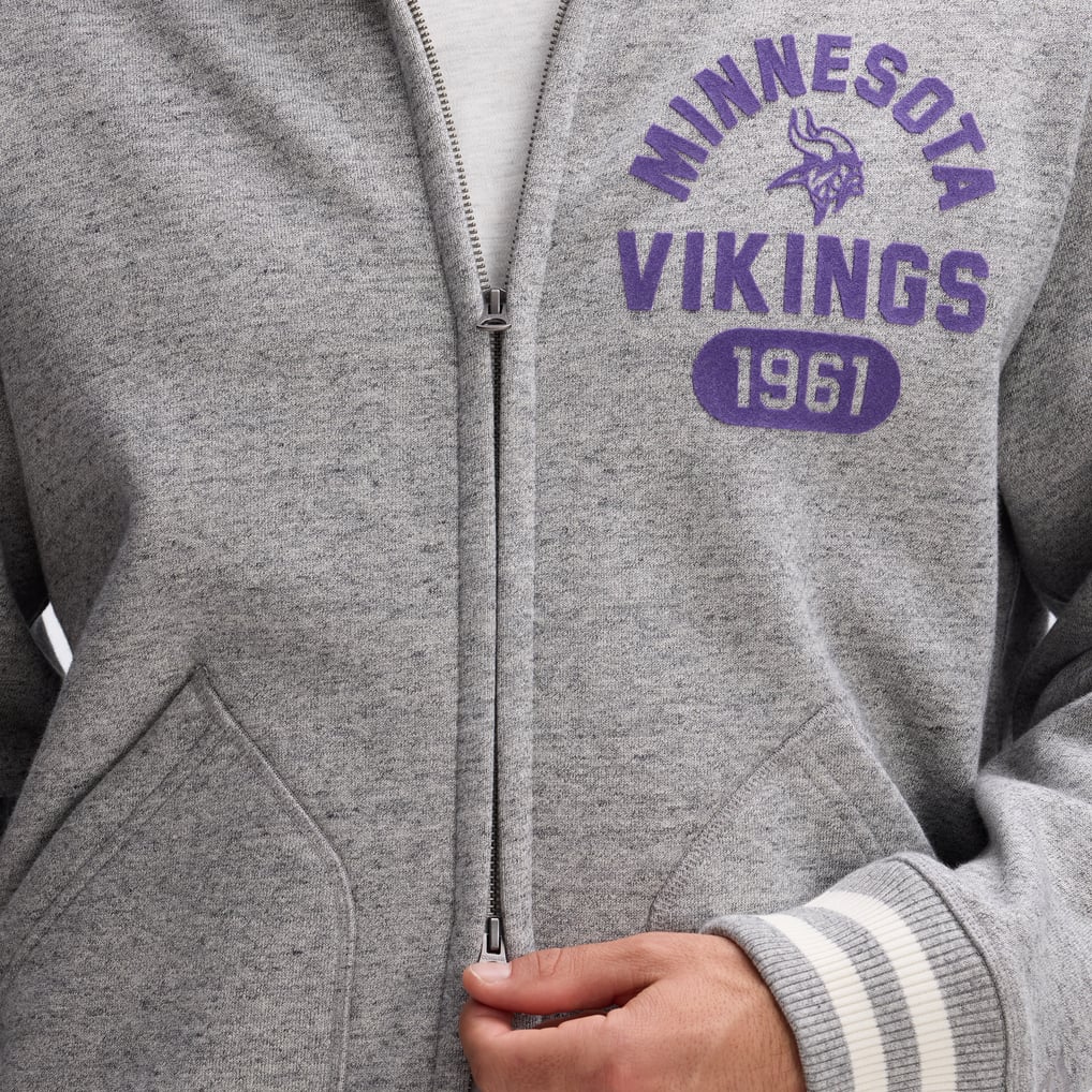 Minnesota Vikings Fanatics IconicFleece Full-Zip Jacket - Heather Gray