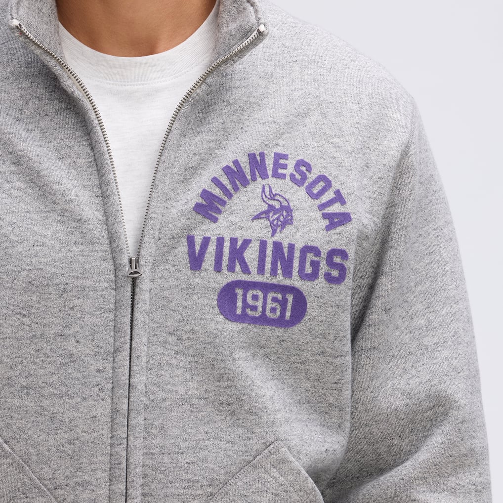 Minnesota Vikings Fanatics IconicFleece Full-Zip Jacket - Heather Gray