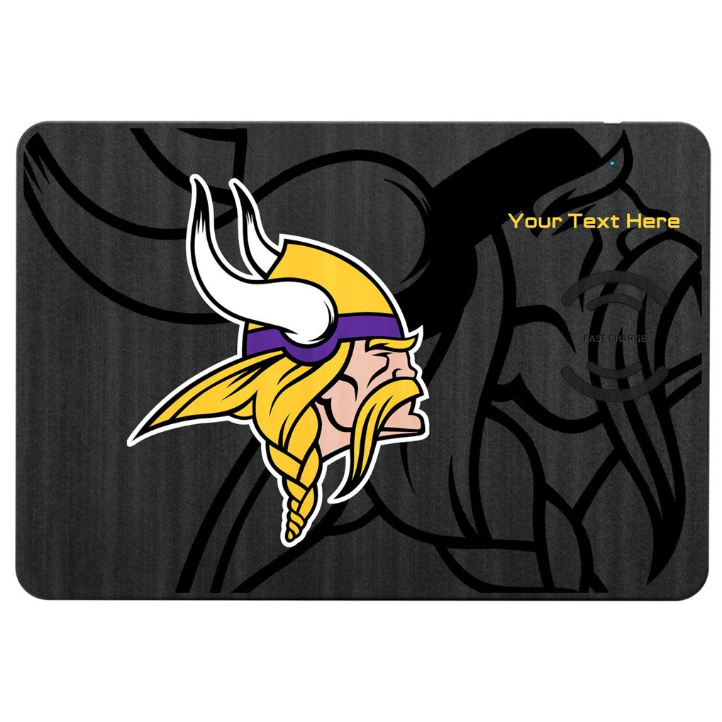 Minnesota Vikings Keyscaper Personalized 15W Fast Wireless Charger and Mouse Pad