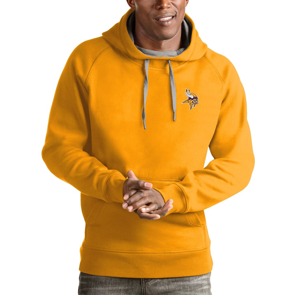 Minnesota Vikings Antigua Logo Victory Pullover Hoodie - Gold