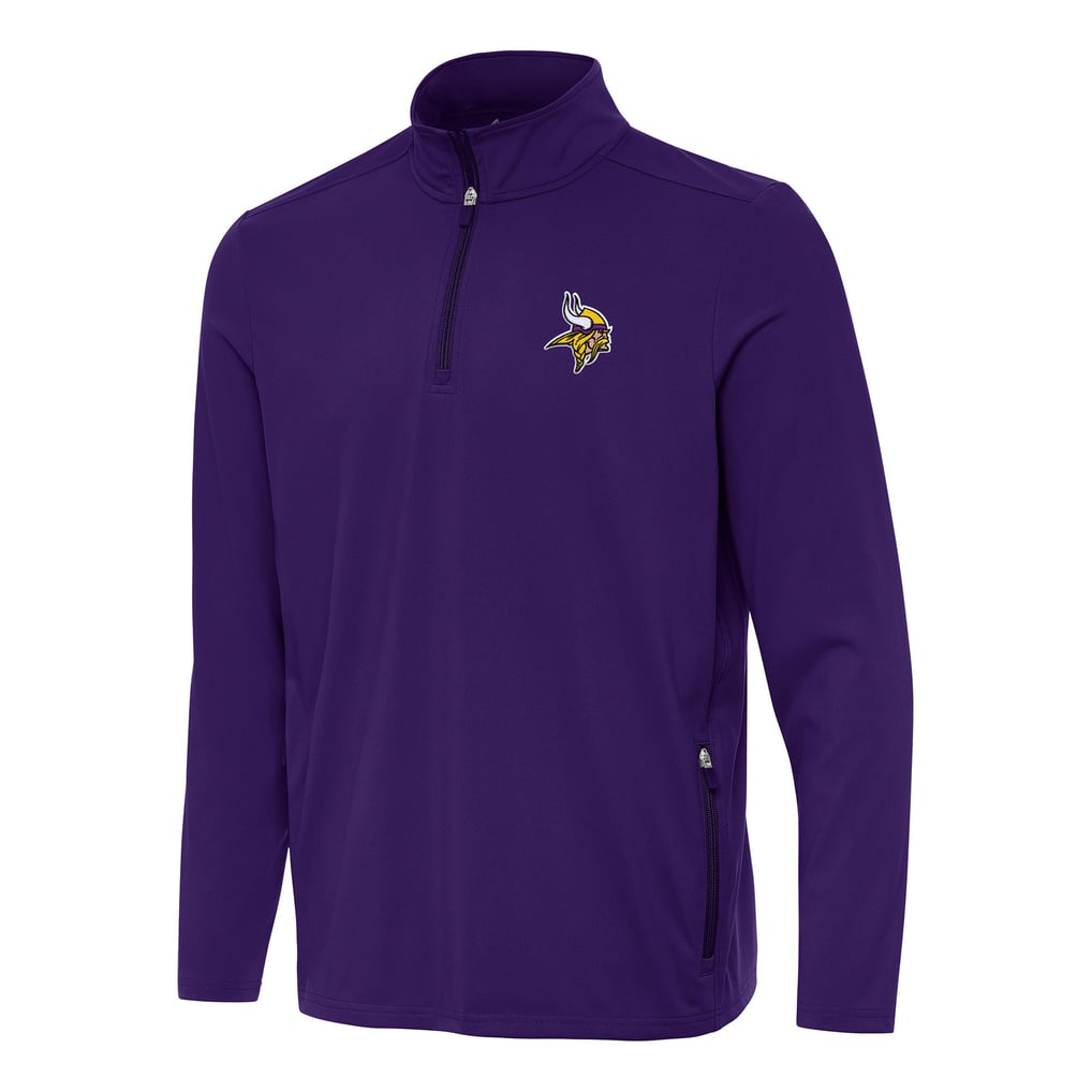  Minnesota Vikings Antigua Perilous Quarter-Zip Pullover Top - Purple