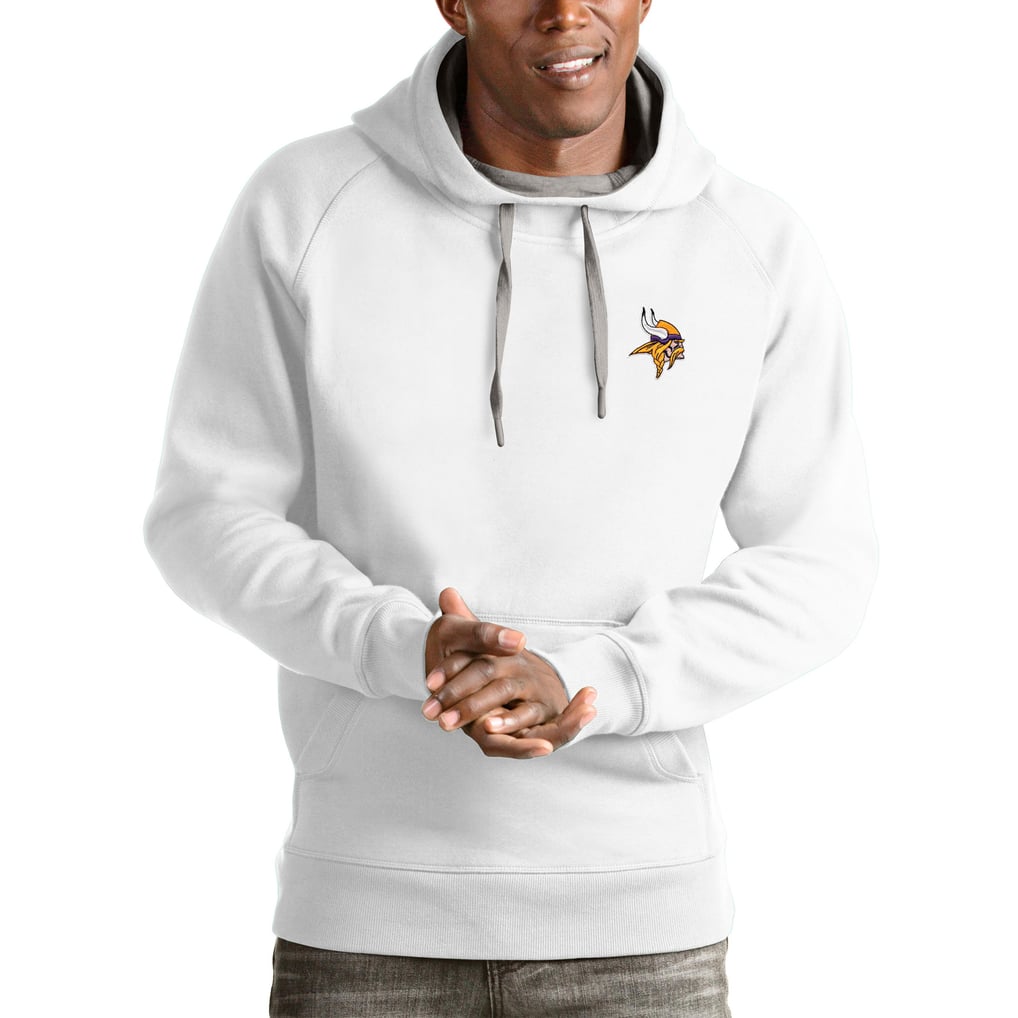 Minnesota Vikings Antigua Logo Victory Pullover Hoodie - White