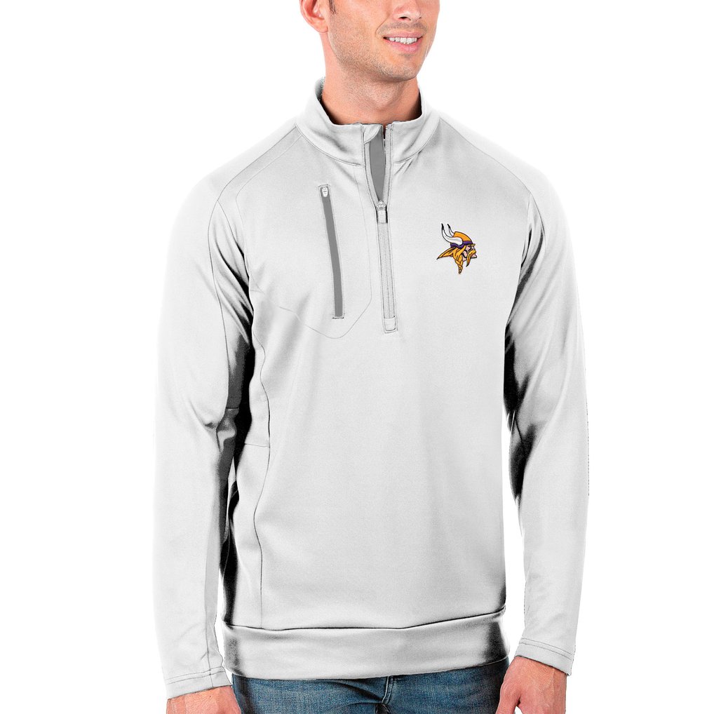 Minnesota Vikings Antigua Generation Quarter-Zip Pullover Jacket - White/Silver