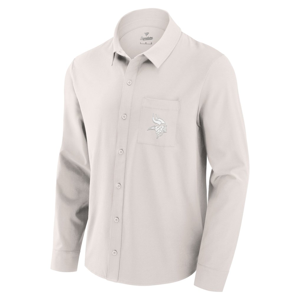 Minnesota Vikings Fanatics Front Office Long Sleeve Button-Up Shirt - Cream