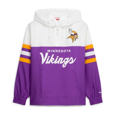  Minnesota Vikings Mitchell & Ness Head Coach Anorak Quarter-Zip Windbreaker Jacket - Purple