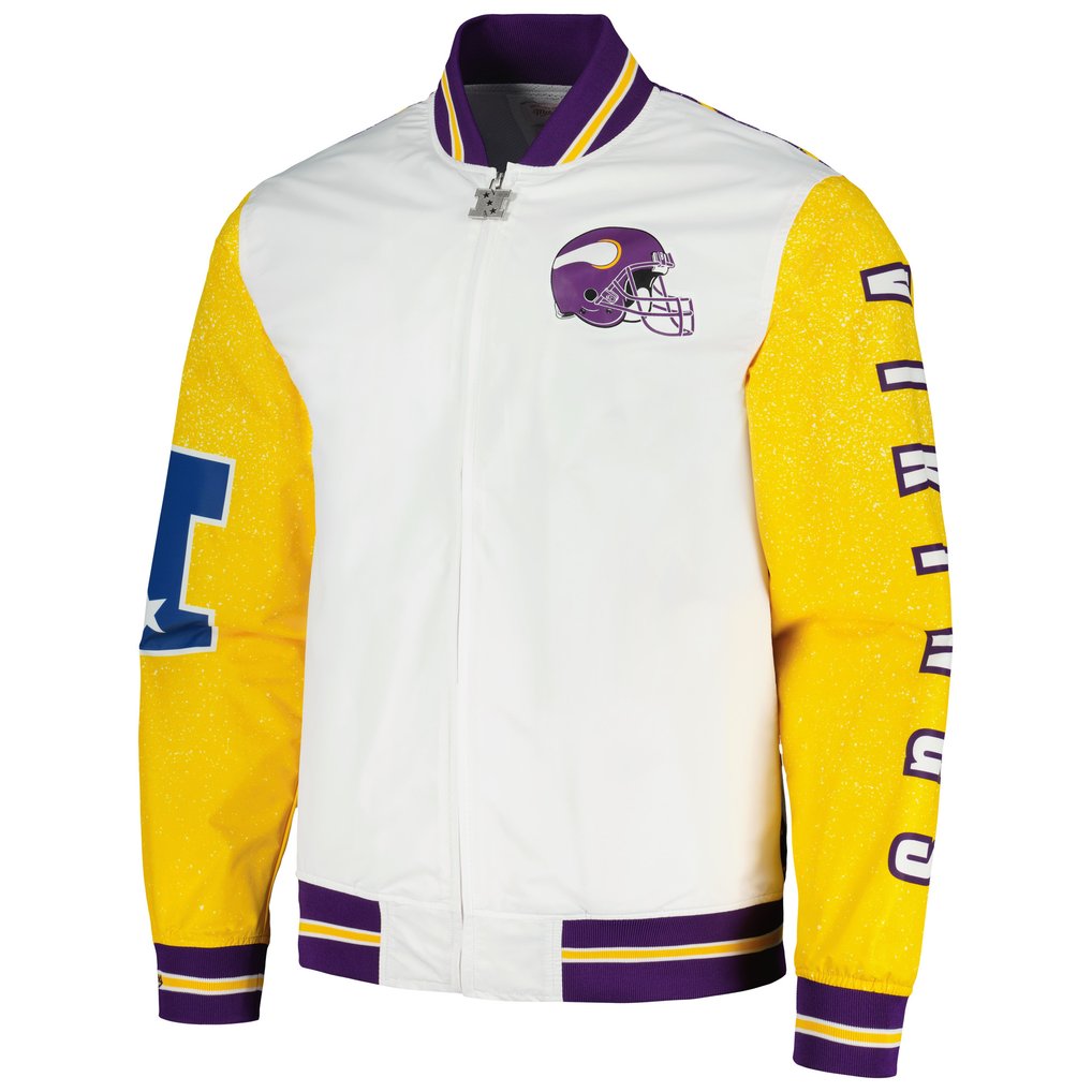  Minnesota Vikings Mitchell & Ness Team Burst Warm-Up Full-Zip Jacket - White