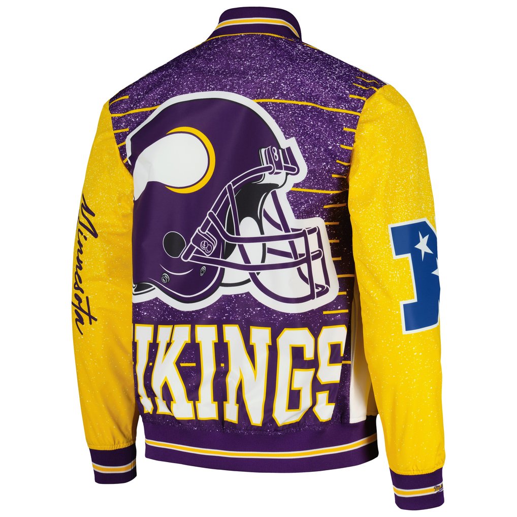  Minnesota Vikings Mitchell & Ness Team Burst Warm-Up Full-Zip Jacket - White