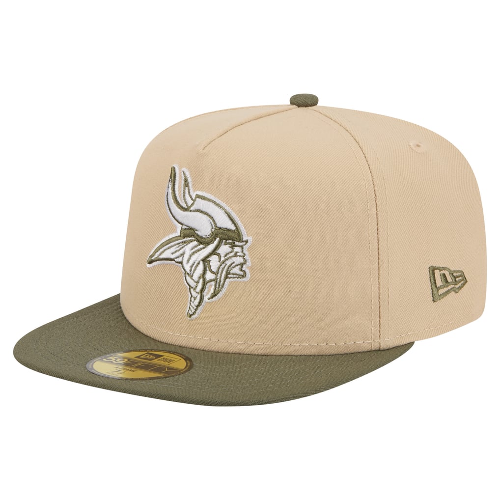  Minnesota Vikings New Era Color Pack A-Frame 59FIFTY Fitted Hat - Light Beige/Olive