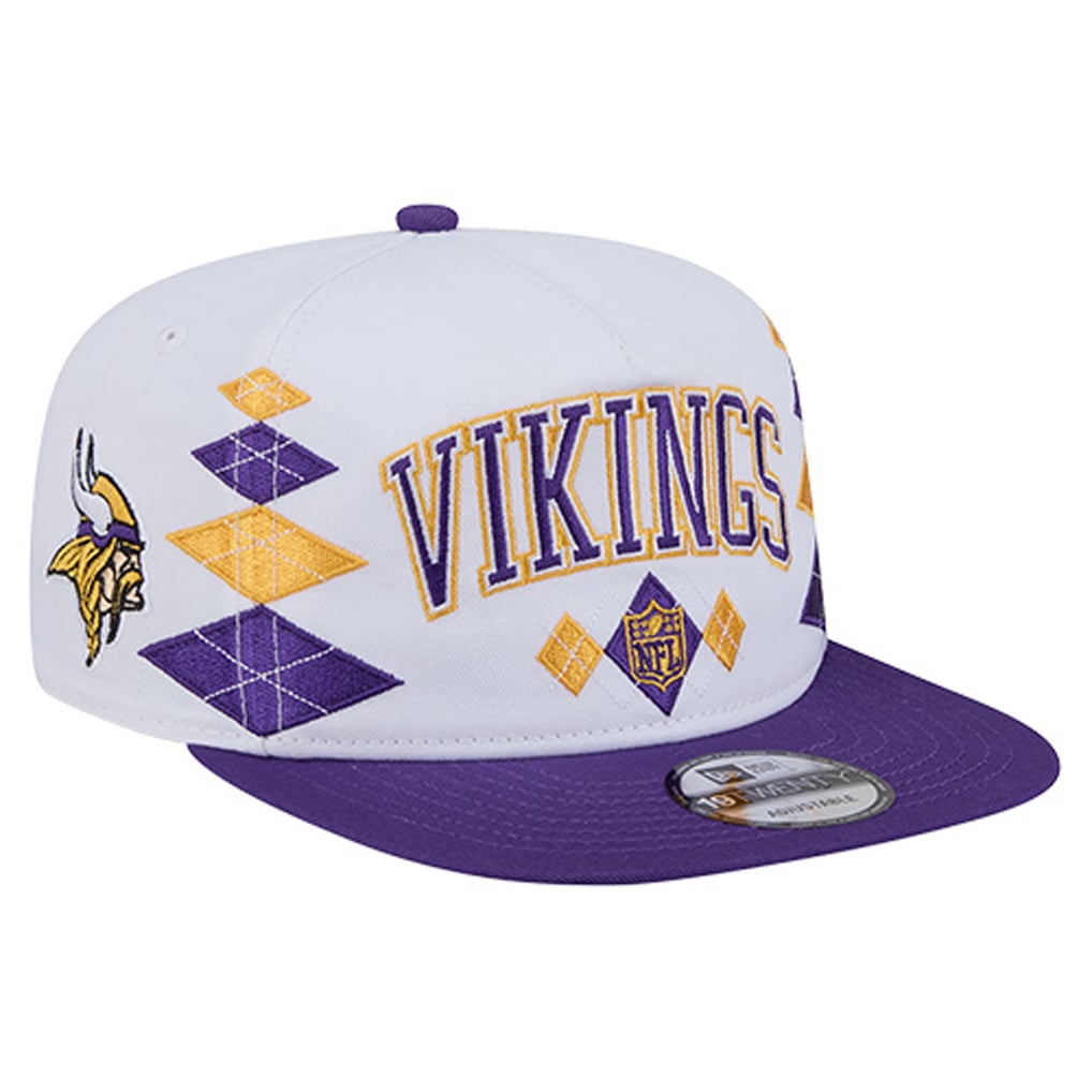  Minnesota Vikings New Era Argyle 19TWENTY Adjustable Hat - White