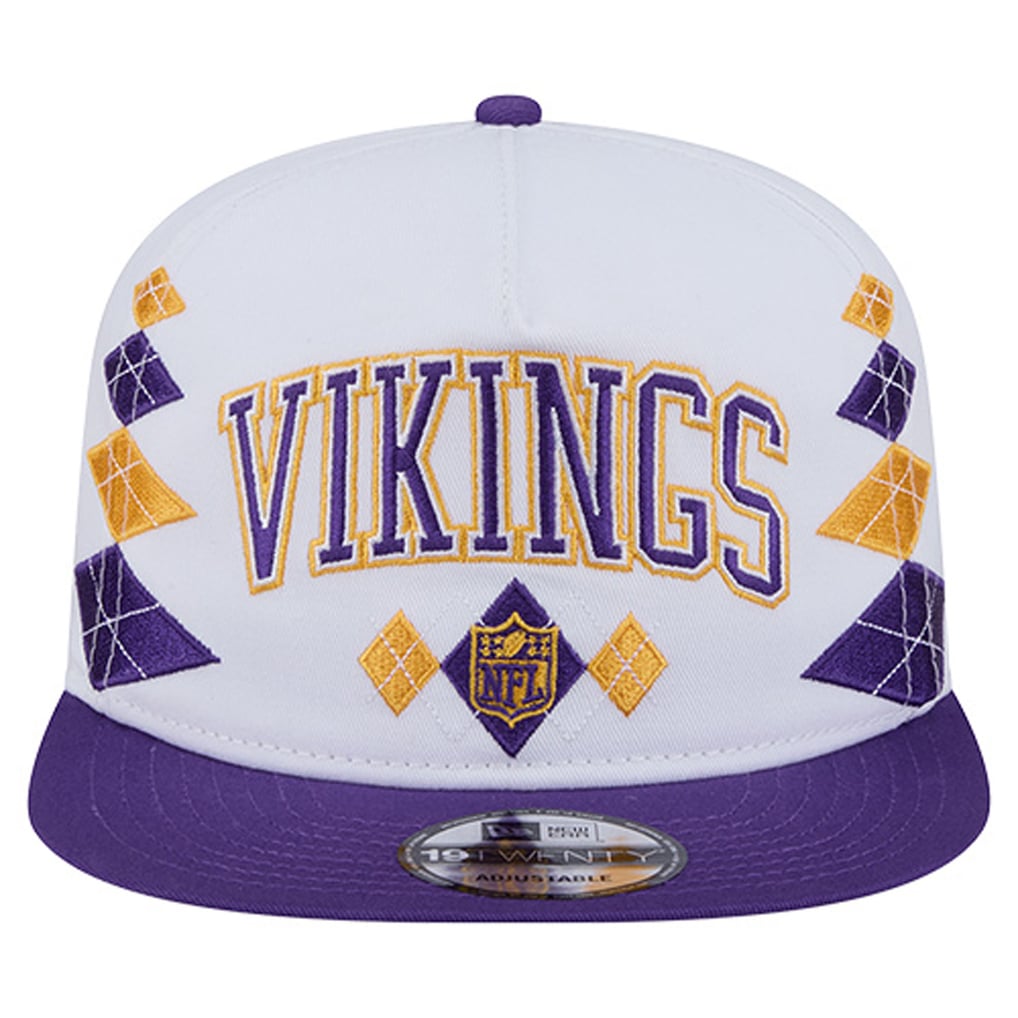  Minnesota Vikings New Era Argyle 19TWENTY Adjustable Hat - White