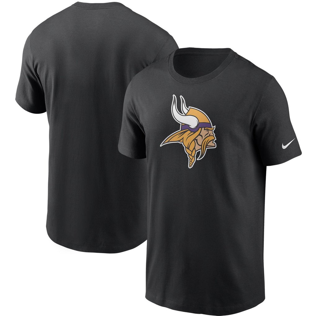 Minnesota Vikings Nike Primetime Logo Essential T-Shirt - Black
