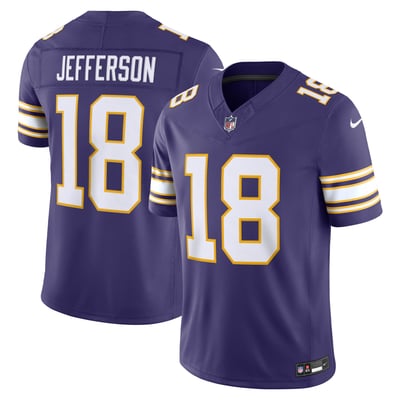 Justin Jefferson Minnesota Vikings Nike Alternate Classic Vapor F.U.S.E. Stitched Limited Jersey - Purple