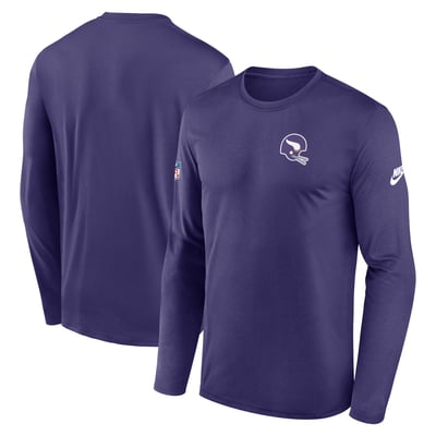 Minnesota Vikings Nike Legend Small Logo Dri-FIT Long Sleeve T-Shirt - Purple
