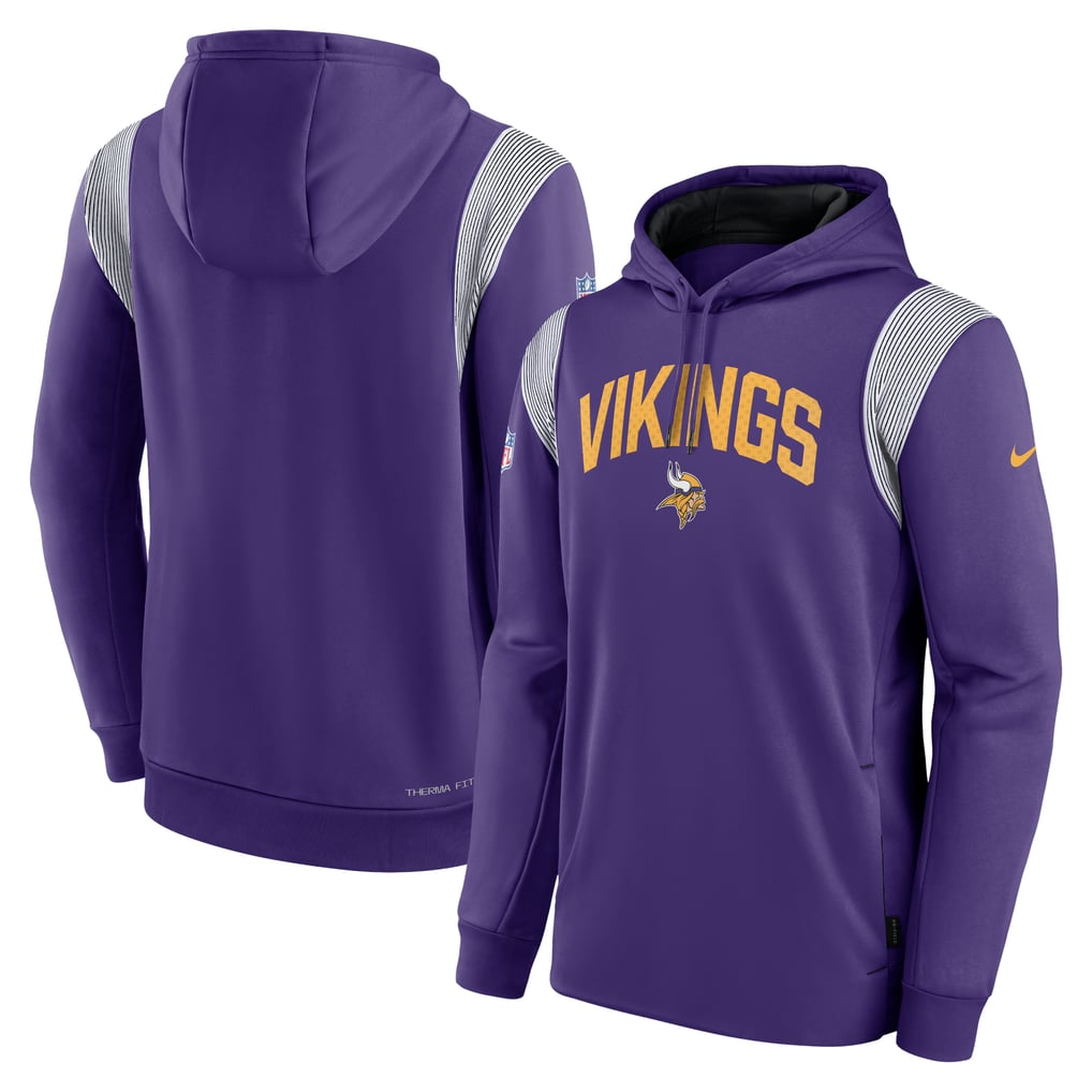 Minnesota Vikings Nike Sideline Athletic Stack Performance Pullover Hoodie - Purple