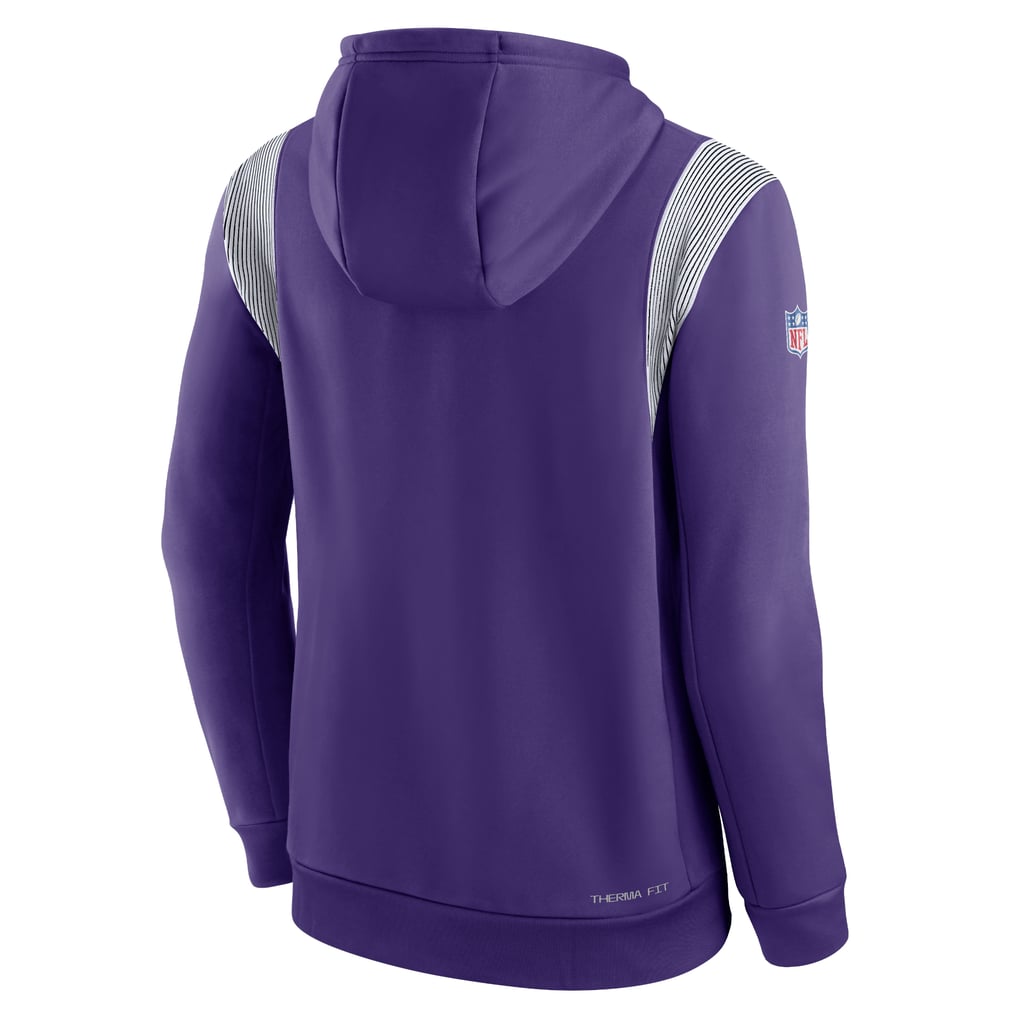 Minnesota Vikings Nike Sideline Athletic Stack Performance Pullover Hoodie - Purple