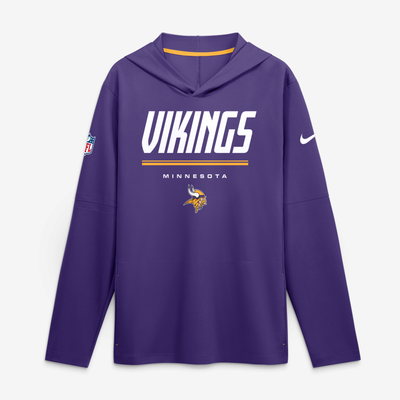 Minnesota Vikings Nike Sideline Game On Lightweight Long Sleeve Hooded Dri-FIT Top - Purple