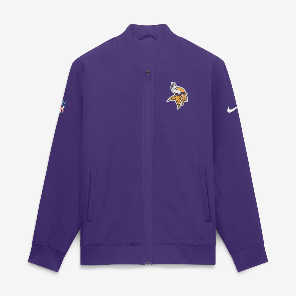 Minnesota Vikings Nike Sideline Powerful Blocking Full-Zip Dri-FIT Bomber Jacket - Purple