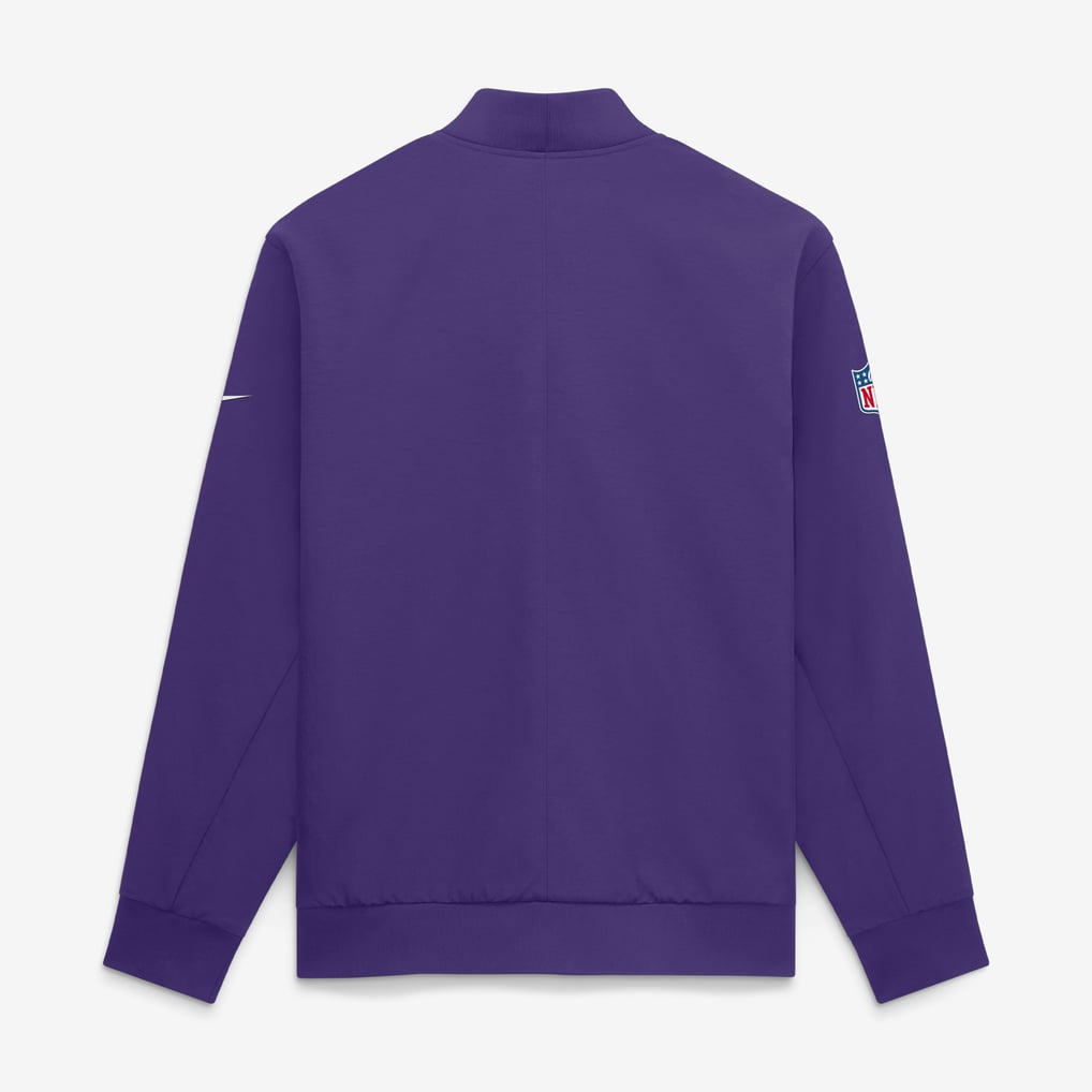 Minnesota Vikings Nike Sideline Powerful Blocking Full-Zip Dri-FIT Bomber Jacket - Purple