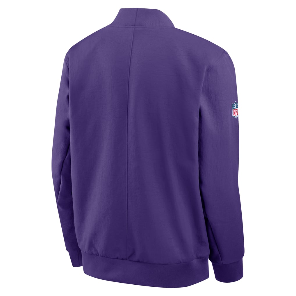 Minnesota Vikings Nike Sideline Powerful Blocking Full-Zip Dri-FIT Bomber Jacket - Purple