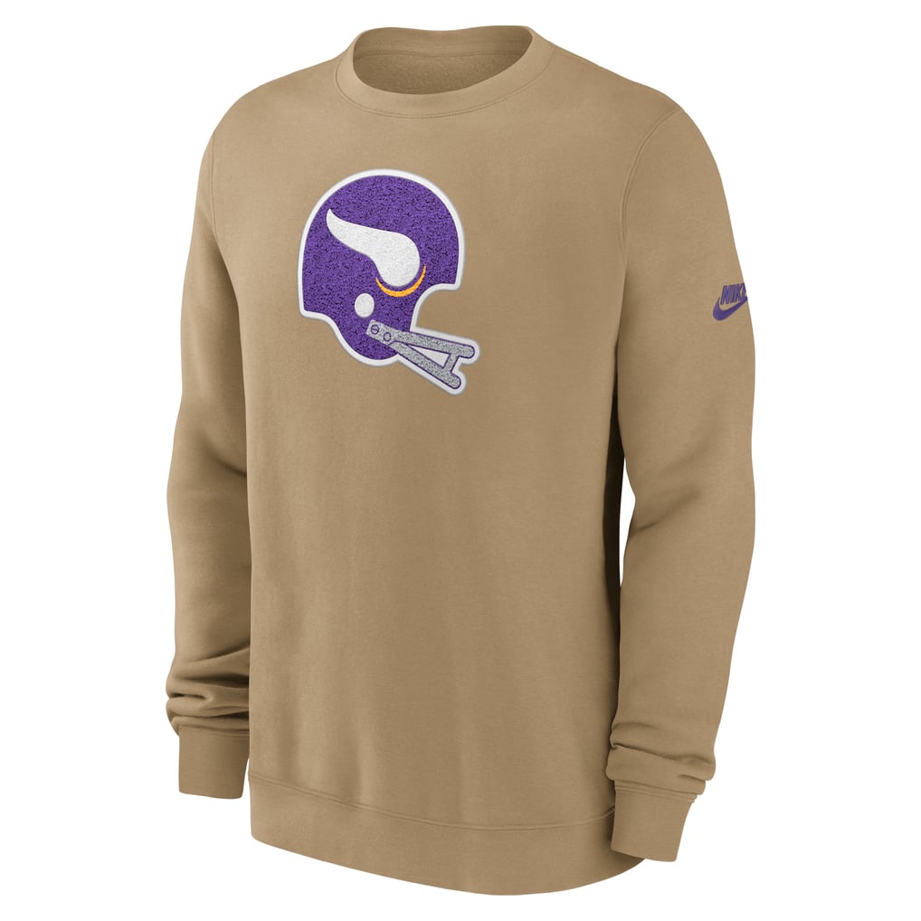 Minnesota Vikings Nike Swing Pass Rewind Club Pullover Sweatshirt - Tan