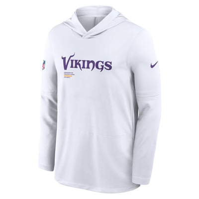 Minnesota Vikings Nike Sideline Pure Fury Performance Long Sleeve Hooded T-Shirt - White