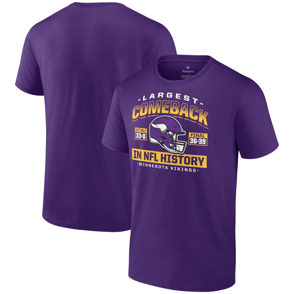 Minnesota Vikings Largest Comeback T-Shirt - Purple