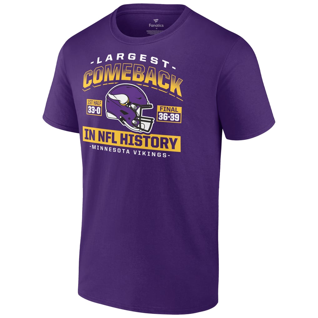 Minnesota Vikings Largest Comeback T-Shirt - Purple