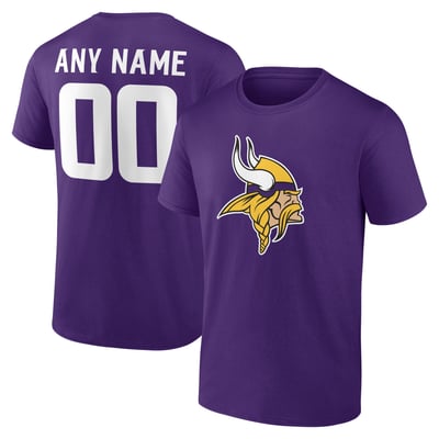 Minnesota Vikings Team Authentic Personalized Name & Number T-Shirt - Purple