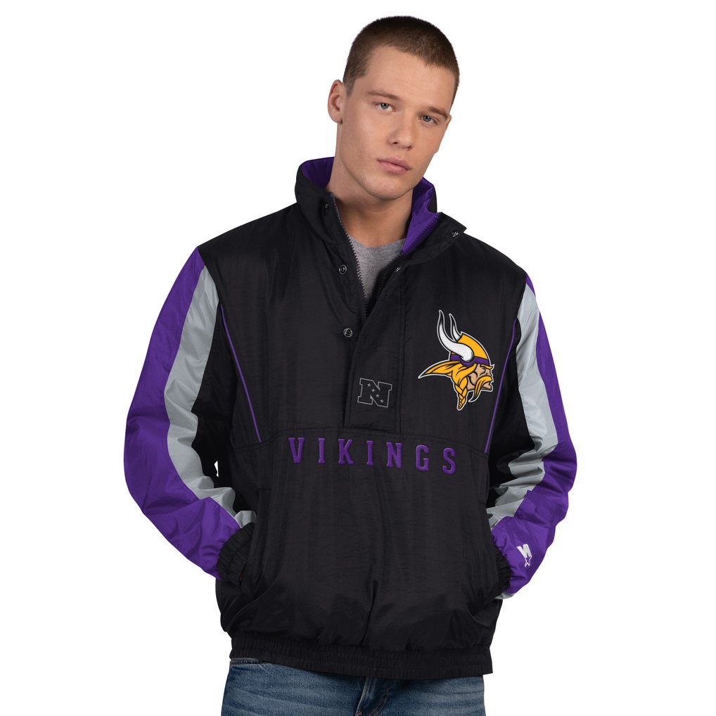  Minnesota Vikings Starter Thursday Night Gridiron Half-Zip Jacket - Black