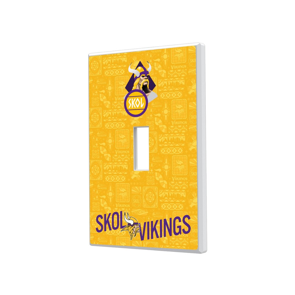 Minnesota Vikings 2024 Illustrated Limited Edition Single Toggle Light Switch Plate