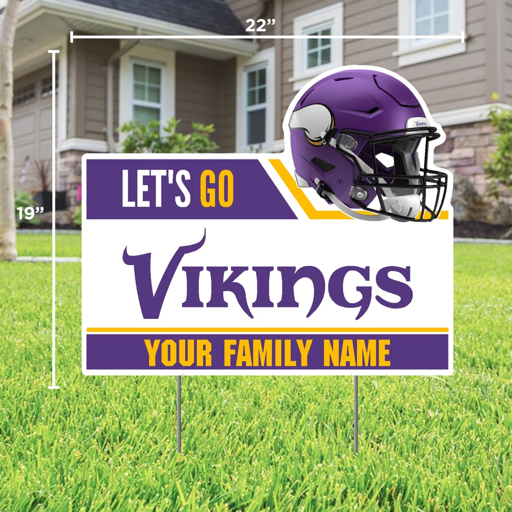 Minnesota Vikings Let's Go Personalized Lawn Sign