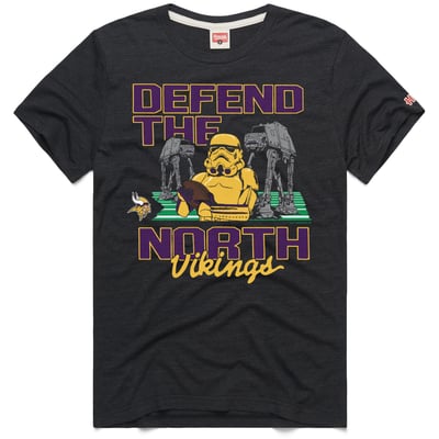  Minnesota Vikings Homage Unisex Star Wars x NFL Tri-Blend T-Shirt - Charcoal