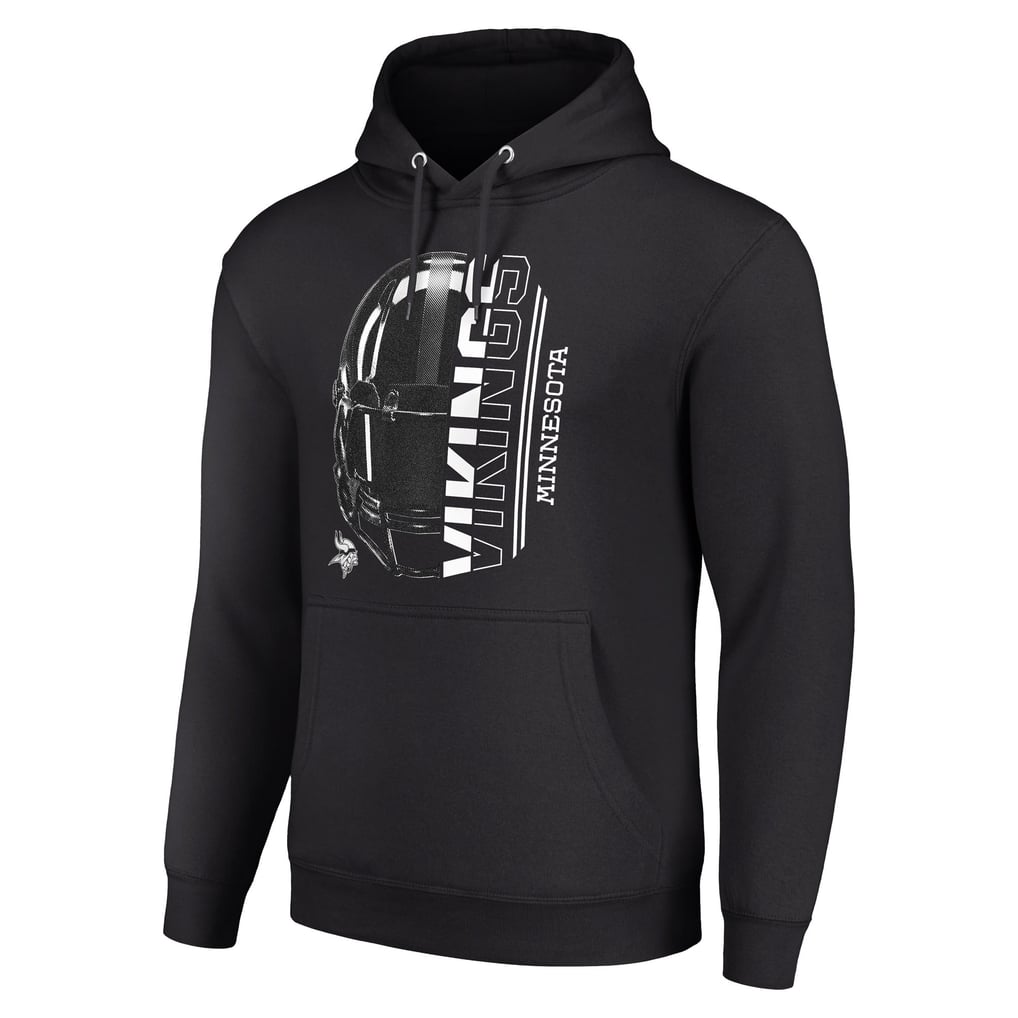 Minnesota Vikings Starter Unisex Half Helmet Logo Pullover Hoodie - Black