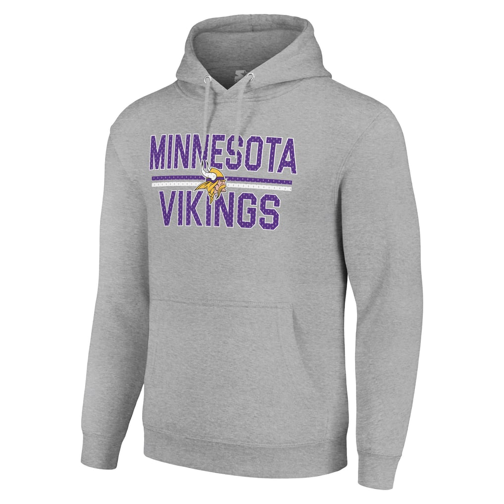Minnesota Vikings Starter Unisex Team Mesh Print Graphic Tri-Blend Pullover Hoodie - Heather Gray