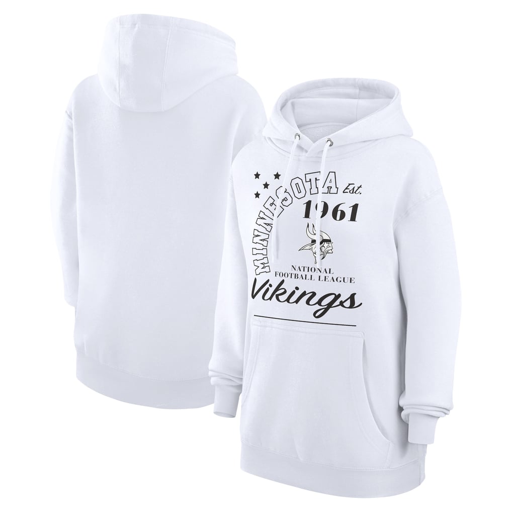  Minnesota Vikings Starter Unisex Arch Team Fleece Pullover Hoodie - White