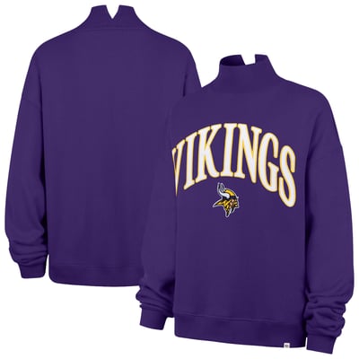 Minnesota Vikings '47 Women's Oversized Vantage Mock Neck Sweatshirt - Purple