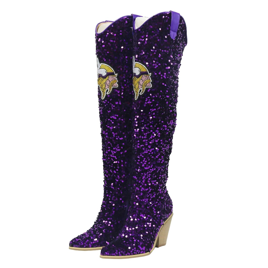 Minnesota Vikings Cuce Women's Over-the-Knee Sequin Boots