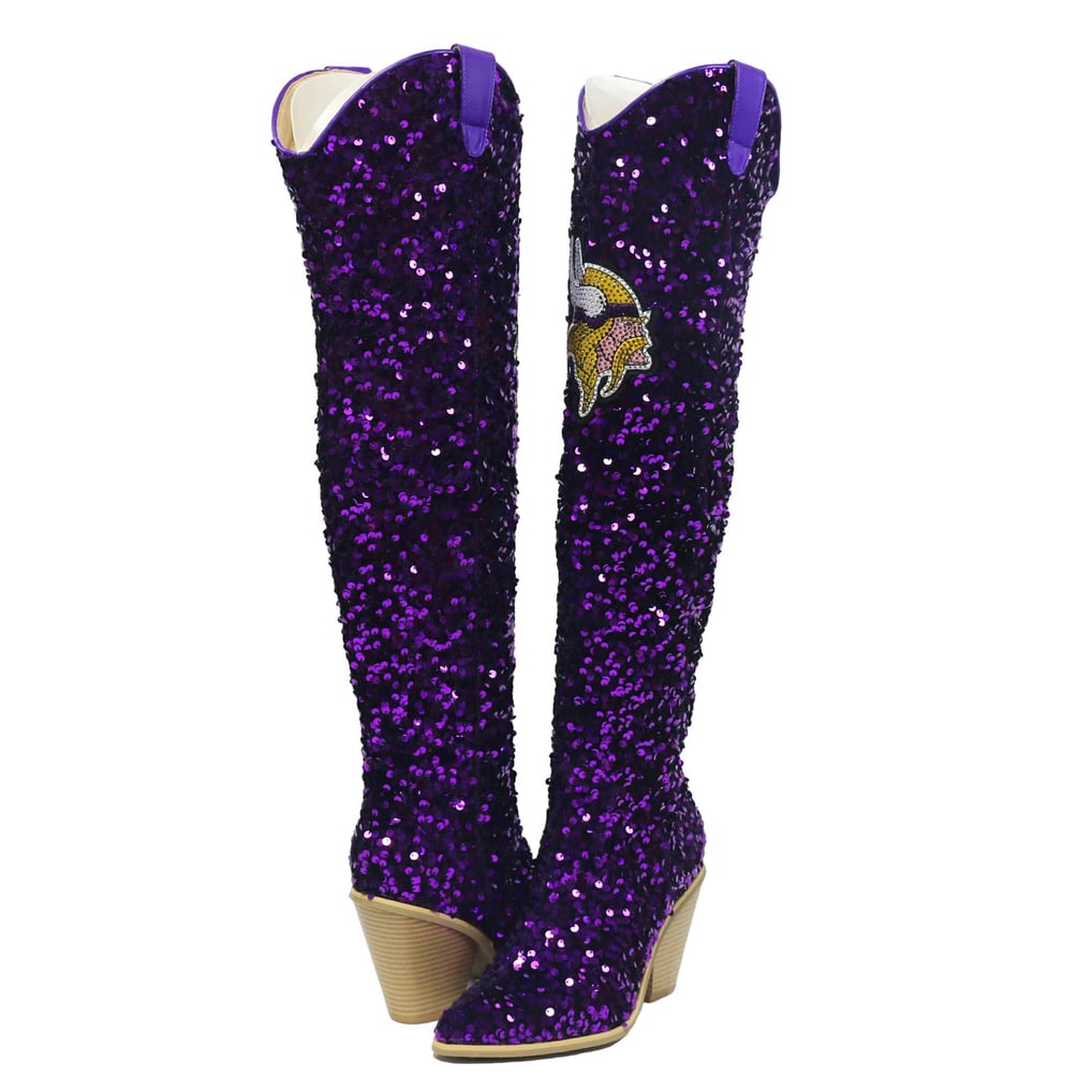 Minnesota Vikings Cuce Women's Over-the-Knee Sequin Boots