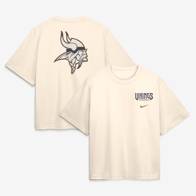  Minnesota Vikings Nike Women's 2026 Rivalries Collection Boxy T-Shirt - Cream