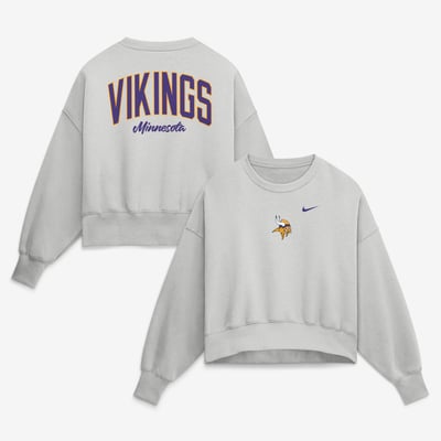  Minnesota Vikings Nike Women's Oversized Primetime Phoenix Fleece Sweatshirt - Gray