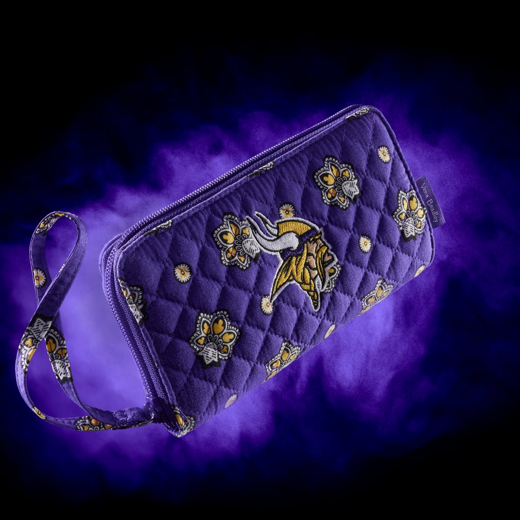 Minnesota Vikings Vera Bradley Women's RFID Front-Zip Wristlet