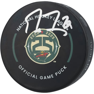 Marc-Andre Fleury Minnesota Wild Autographed Fanatics Authentic 25th Anniversary Official Game Puck