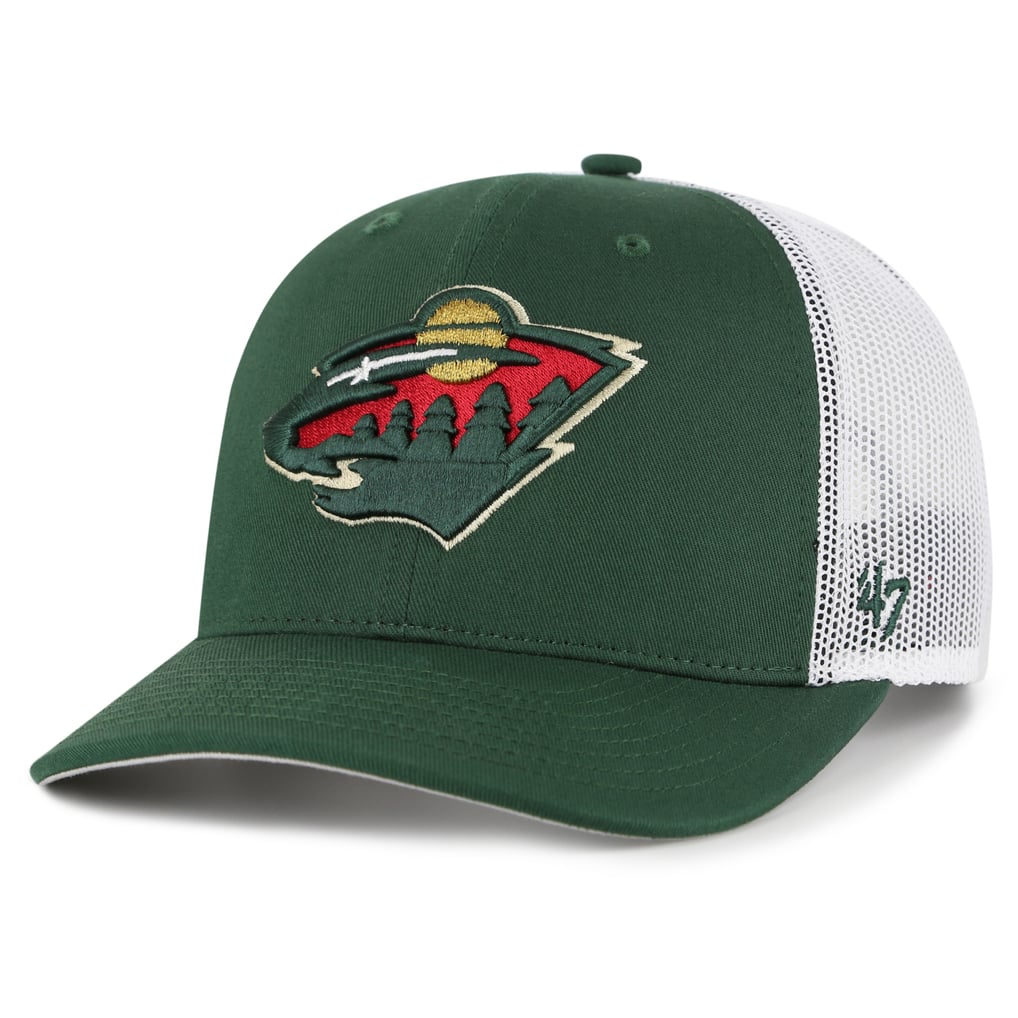 Minnesota Wild '47 Logo Trucker Adjustable Hat - Green/White