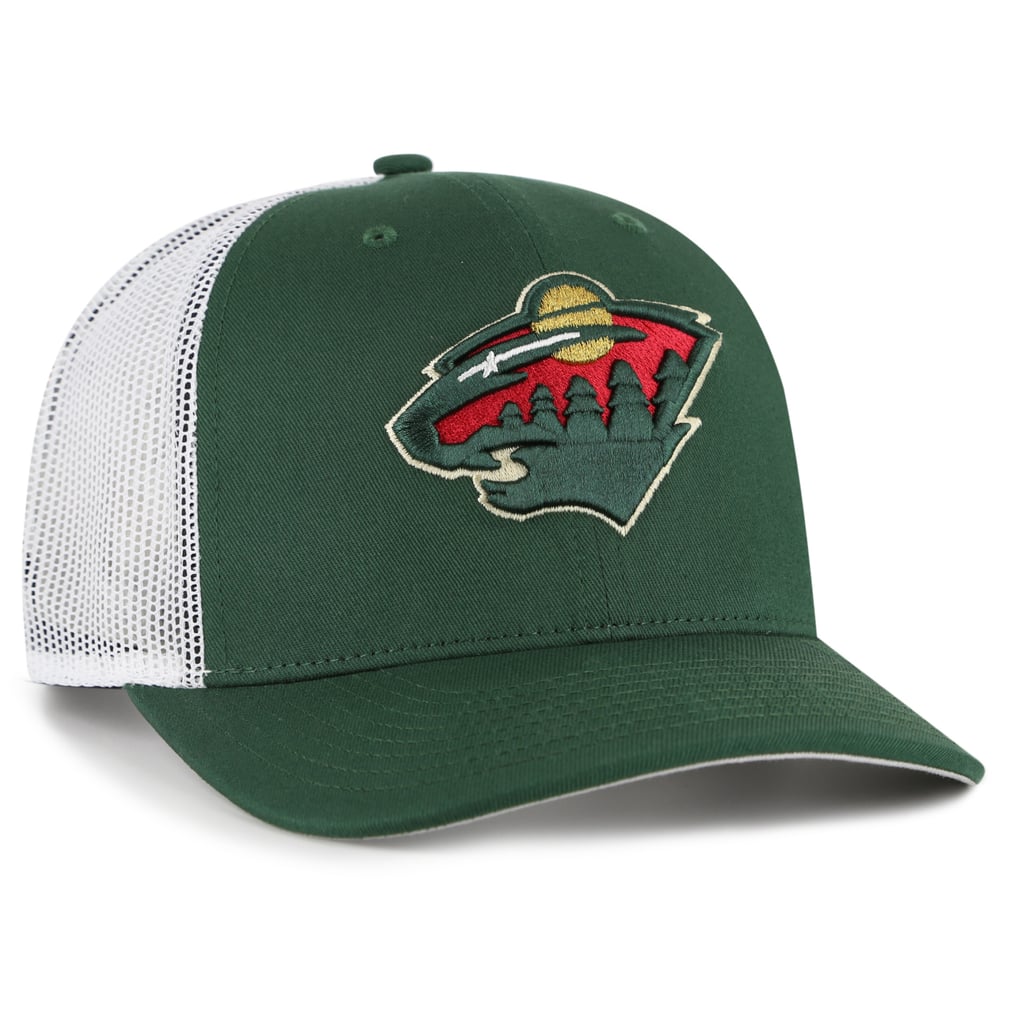 Minnesota Wild '47 Logo Trucker Adjustable Hat - Green/White