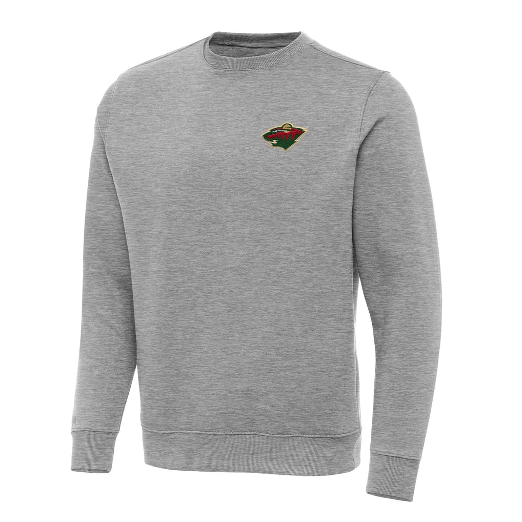 Minnesota Wild Antigua Big & Tall Victory Crewneck Pullover Sweatshirt - Heather Gray