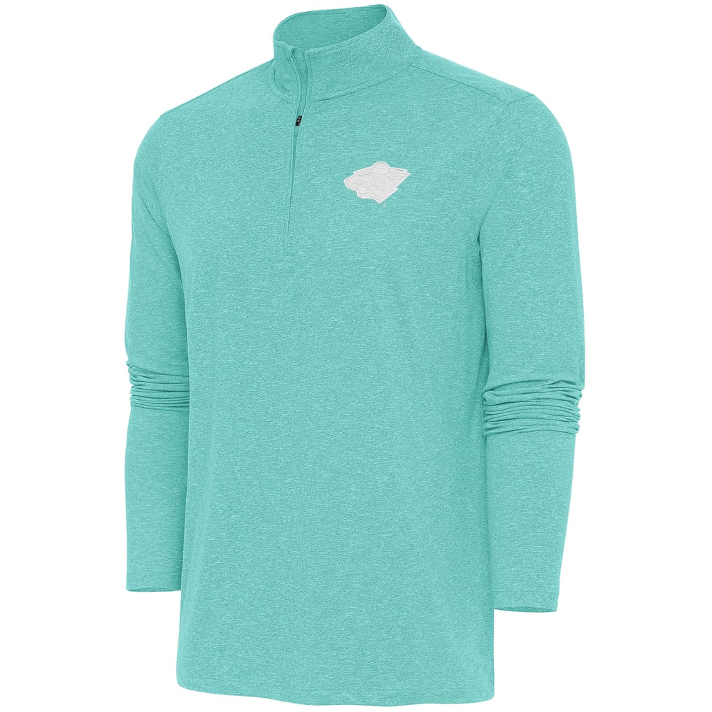  Minnesota Wild Antigua White Logo Hunk Quarter-Zip Pullover - Mint